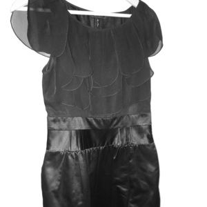 Pocketed mix fabric dress